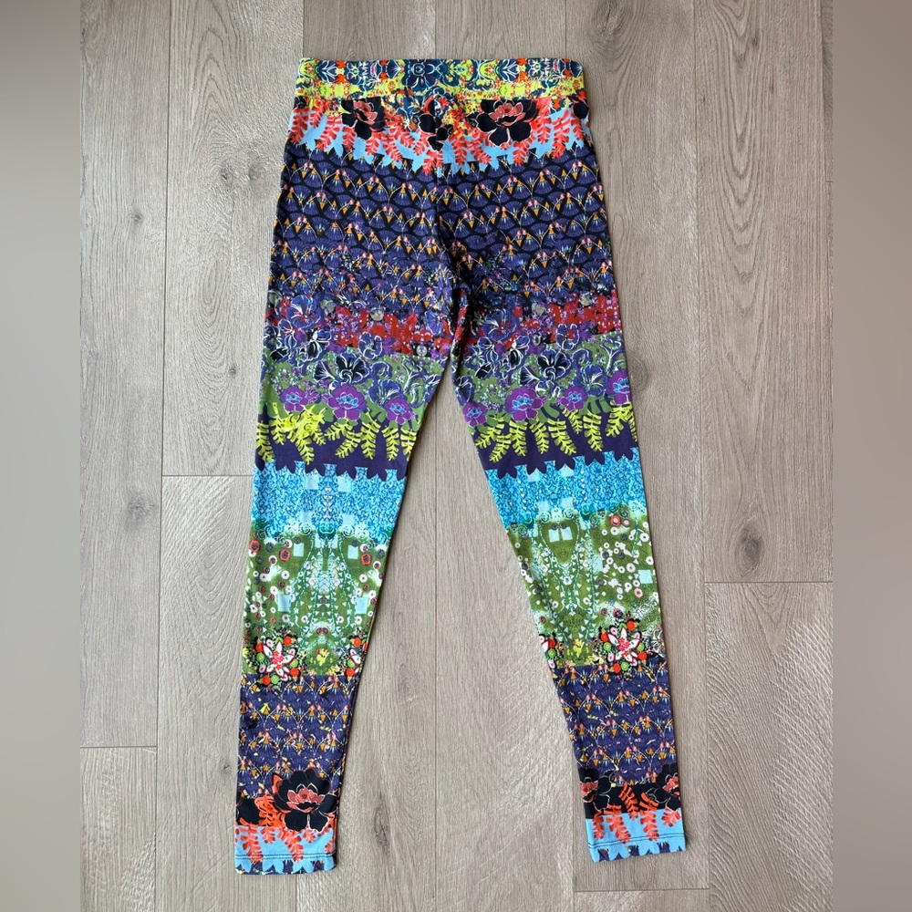 Desigual Johanna Vibrant Floral Indie Bohemian Colorful Leggings Size Medium - Picture 4 of 15